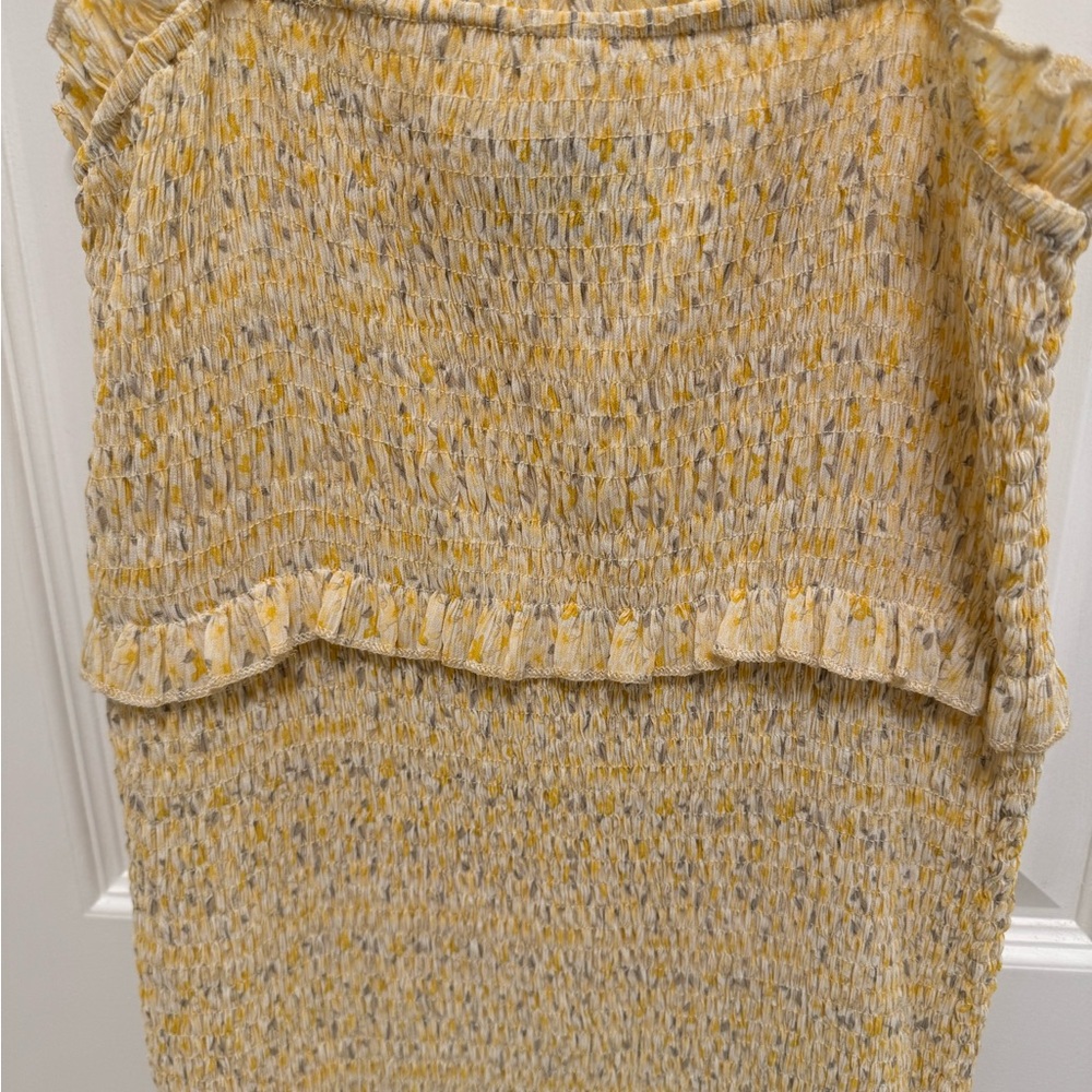 Spring Yellow Ruffle Midi Dress - Picture 3 of 4